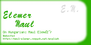 elemer maul business card